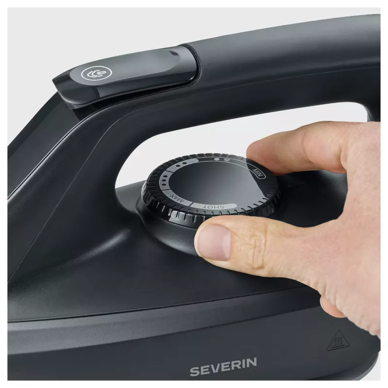 Central de engomar a vapor Severin BA 3192 – 2400W, 5,5 bar, base cerâmica, preto mate