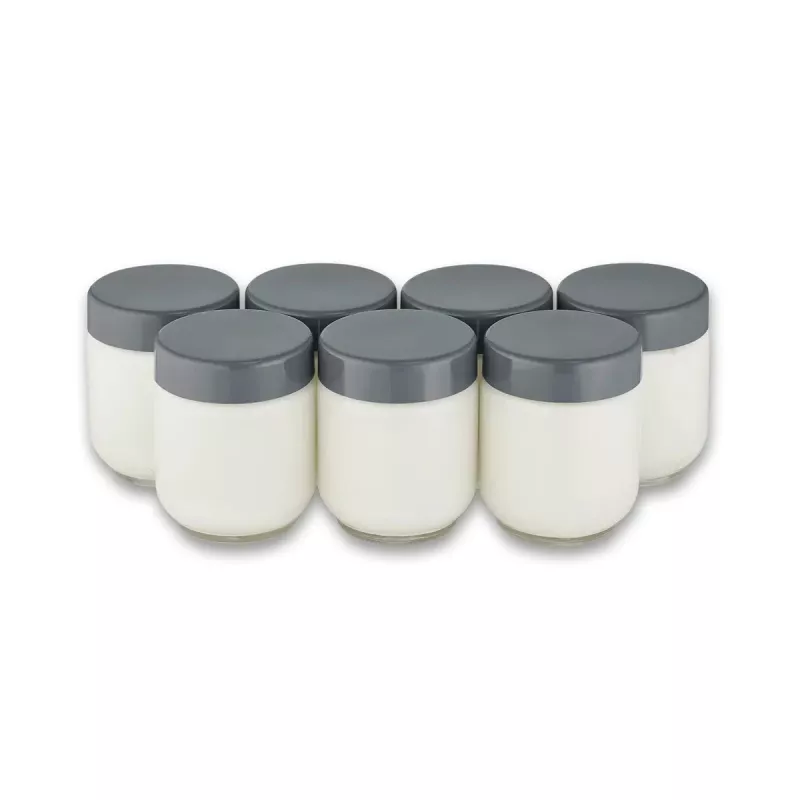 Severin JG 3510 Iogurteira, 7 frascos de 150 ml, Dark Inox/Preto