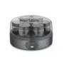 Severin JG 3510 Iogurteira, 7 frascos de 150 ml, Dark Inox/Preto