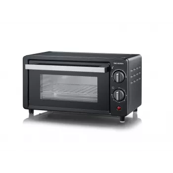 Mini-forno Severin TO 2062, 9 L, 800 W, com rotisserie, aço inoxidável escovado/preto