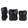 Conjunto de proteções SFR Triple Pads Candi L - Joelheiras, cotoveleiras e proteções de pulso para patinagem, skate, trotinete e ciclismo