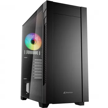 Caixa midi tower Sharkoon S25-W2 ARGB preta com vidro temperado (modelo 2026)