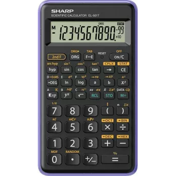Sharp EL-501T calculadora científica, LCD de 10 dígitos, 131 funções, formato de bolso, preta SH-EL501TBVL