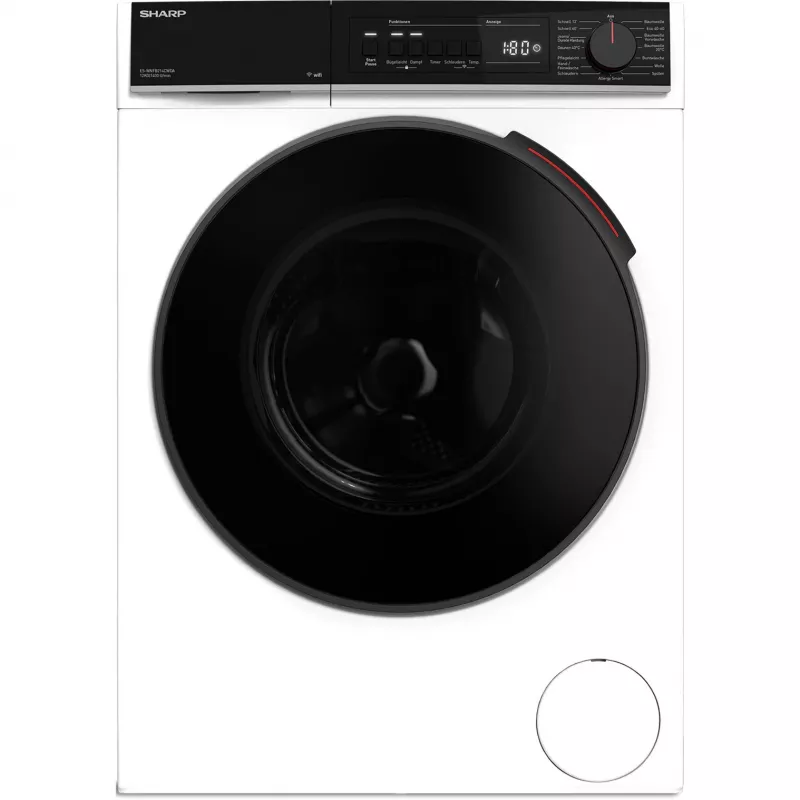 SHARP ES-WNFB214CWDA-DE Máquina de Lavar Roupa de Carga Frontal, 10 kg, 1400 rpm, Branca, Wi-Fi, Motor Advanced Inverter