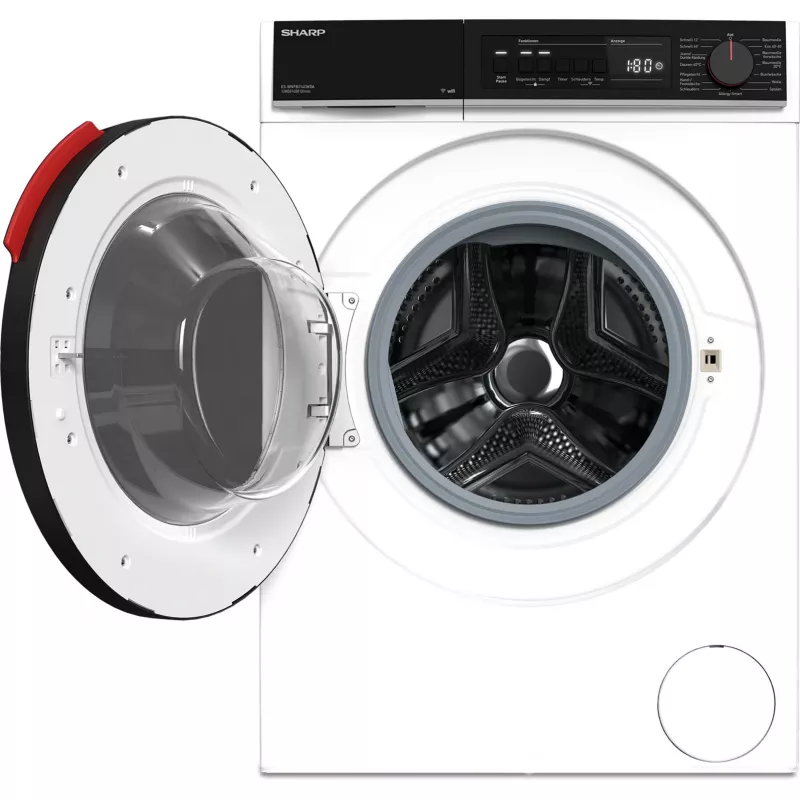 SHARP ES-WNFB214CWDA-DE Máquina de Lavar Roupa de Carga Frontal, 10 kg, 1400 rpm, Branca, Wi-Fi, Motor Advanced Inverter