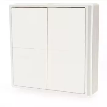 Interruptor de parede inteligente sem fios Shelly Blu ZB Wall Switch 4 de 4 botões, Zigbee e Bluetooth, a pilhas, Branco Shelly_B_ZB_WS_4_SA