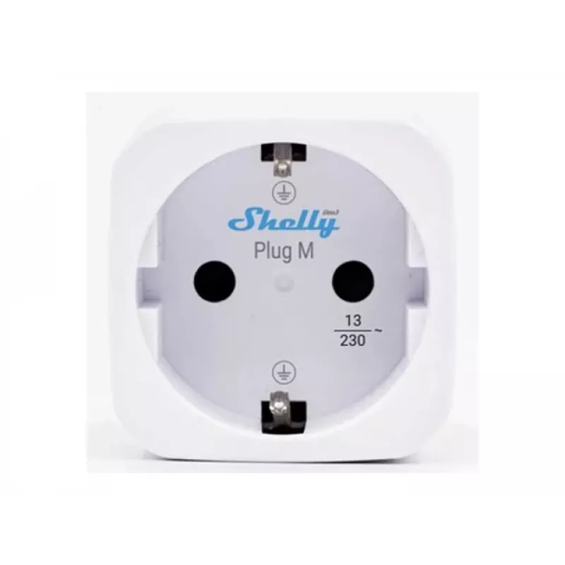 Shelly Plug M Gen3 branco pack de 4 Monitorização de energia tomada inteligente, 13 A, Wi-Fi e Bluetooth
