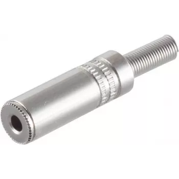 shiverpeaks BASIC-S conector fêmea jack estéreo 3,5 mm, caixa metálica, ligação por soldadura, saco de polietileno com furo euro (BS51210-M)