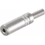 shiverpeaks BASIC-S conector fêmea jack estéreo 3,5 mm, caixa metálica, ligação por soldadura, saco de polietileno com furo euro (BS51210-M)
