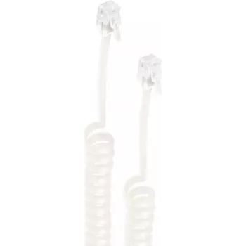 SHIVERPEAKS BASIC-S Cabo espiral para auscultador de telefone, RJ10 para RJ10, 4 m estendido, preto BS70135
