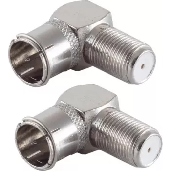 Conjunto de adaptadores angulares SHIVERPEAKS BASIC-S F-Quick, 2x ficha F para conector fêmea F, 75 Ohm, niquelado BS15-300414