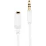 SHIVERPEAKS BASIC-S Cabo de extensão de áudio estéreo Super Slim 3,5 mm, ficha para conector fêmea, dourado, branco, 1,5 m (BS33982-W)