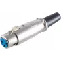 SHIVERPEAKS BASIC-S Conector fêmea XLR, fêmea, com alívio de tensão, 3 pinos, zinco fundido niquelado, ligação por soldadura, BS55020