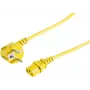 Cabo de alimentação SHIVERPEAKS BS09-05182 amarelo 1,8 m CEE 7/7 para IEC C13