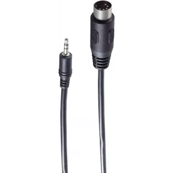 SHIVERPEAKS BS30822 cabo de áudio 1,5m 3,5mm para ficha DIN de 5 pinos preto