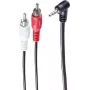 SHIVERPEAKS BS30842 cabo de áudio 1,5 m 3,5 mm para 2x ficha RCA preto