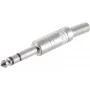 Ficha jack 6,3 mm estéreo ShiverPeaks BS50200, 3 polos, metal, para soldar, com proteção anti-dobras