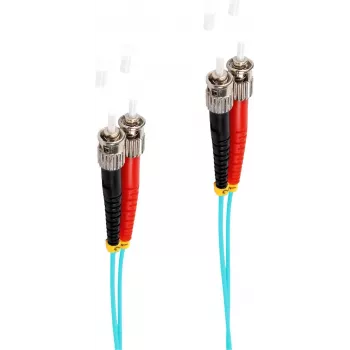 SHIVERPEAKS BS77905/3 5m cabo patch de fibra ótica ST para ST OM3 multimodo duplex, aqua