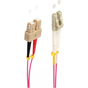 SHIVERPEAKS BS77941/4 OM4 cabo de rede de fibra ótica multimodo duplex LC para SC, 15 m, violeta