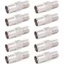 SHIVERPEAKS BS85322-SET10 Adaptador coaxial ficha IEC para conector fêmea F, pack de 10, prateado