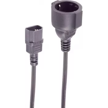 Cabo adaptador de alimentação IEC C14 para CEE 7/3 Schuko SHIVERPEAKS, 0,3 m, 1mm², 250V/10A, preto BS09-07305
