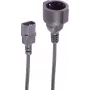 Cabo adaptador de alimentação IEC C14 para CEE 7/3 Schuko SHIVERPEAKS, 0,3 m, 1mm², 250V/10A, preto BS09-07305