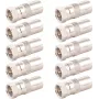 SHIVERPEAKS adaptador coaxial conector fêmea IEC para ficha F, pack de 10, 75 Ohm, prateado BS85321-SET10
