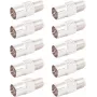 SHIVERPEAKS Adaptador coaxial IEC para tipo F, pack de 10, 75 Ohm, latão niquelado, conector fêmea para conector fêmea BS85324-SET10