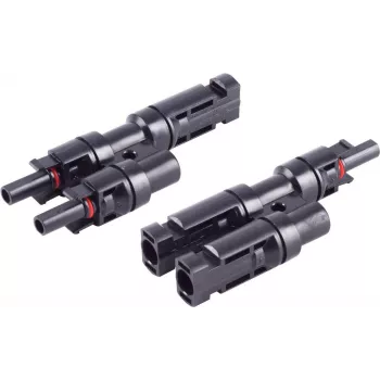 SHIVERPEAKS PV4 Conjunto adaptador em T, derivação 2 para 1, IP68, 1500V DC, 30A, Preto (BS02-21012)