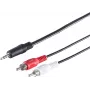 SHIVERPEAKS S-Conn cabo de áudio 3,5mm para 2x RCA 2,5m preto vermelho branco (30832-2.5)