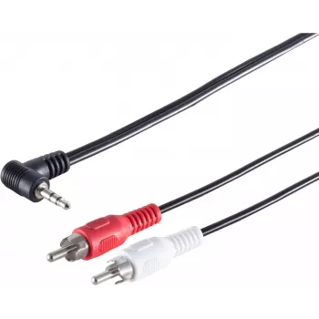 S/CONN maximum connectivity Cabo de jack estéreo angular de 3,5 mm para 2 RCA, 1,5 m 30842