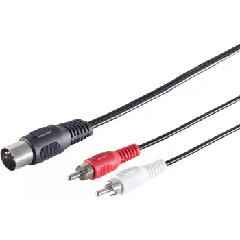 SHIVERPEAKS S/CONN maximum connectivity Cabo adaptador de áudio ficha DIN 5 pinos para 2 fichas RCA, 1,5 m, preto 10302