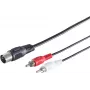 SHIVERPEAKS S/CONN maximum connectivity Cabo adaptador de áudio ficha DIN 5 pinos para 2 fichas RCA, 1,5 m, preto 10302