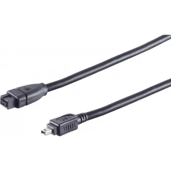 Cabo FireWire SHIVERPEAKS S CONN Maximum Connectivity, ficha IEEE 1394B 9 pinos macho para ficha IEEE 1394A 4 pinos macho, 1,8 m, preto 77312