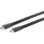 ShiverPeaks S/CONN maximum connectivity Cabo HDMI plano, ficha HDMI Type-A para ficha HDMI Type-A, contactos dourados, 4K Ultra HD, 3D, HEAC, 3,0 m, preto 77473-FLAT