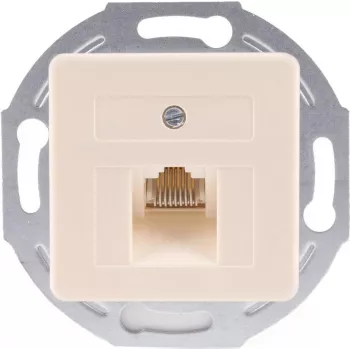 SHIVERPEAKS S/CONN maximum connectivity Tomada de Rede RJ45 UAE de Encastrar 1x8 com Placa Central e Anel de Montagem Metálico, Branco Puro 74221-1-50-UNI