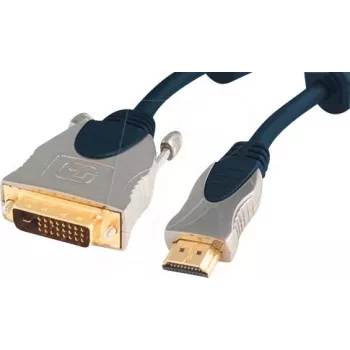 Adaptador de cabo HDMI para DVI-D shiverpeaks SP77482, 2 m, azul e cromado