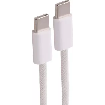 SHIVERPEAKS Cabo de Carregamento USB-C para USB-C, 2.0, 60W, Branco, Têxtil Entrançado, 2m (BS14-21036)