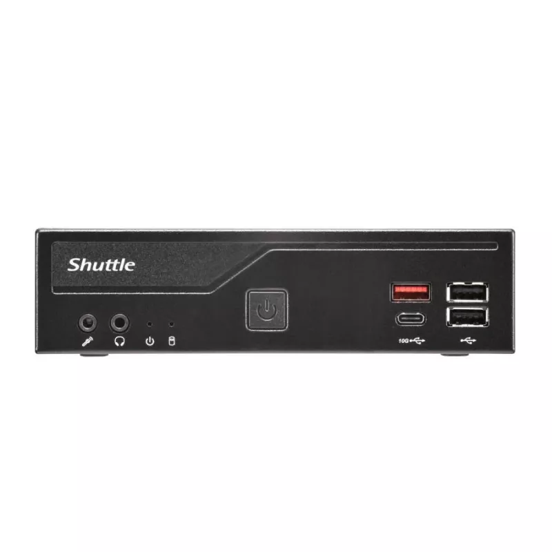 Shuttle DH810S Slim PC Barebone, S1851 (Intel H810), DDR5, DisplayPort, HDMI, M.2, GbE LAN, 8x USB, COM