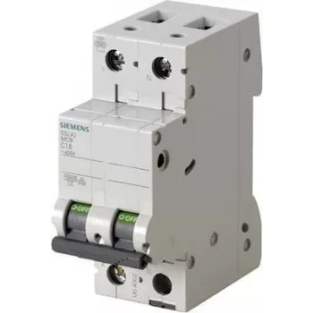 Siemens 5SL4516-6 Disjuntor magnetotérmico bipolar 16 A curva C, 230/400 V AC, 6 kA