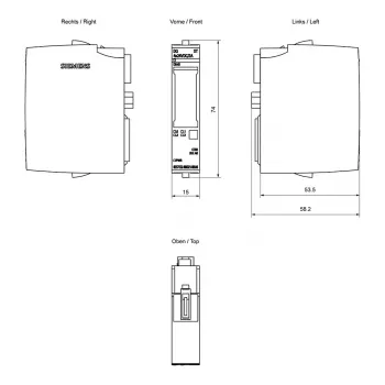 Módulo de saída digital SIEMENS SIMATIC ET 200SP DQ 4x24VDC/2A ST (6ES7132-6BD21-0BA0)