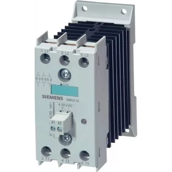 Siemens SIRIUS 3RF2420-1AC45 Relé de estado sólido, 1 fase, 20 A, 48-600 V AC, controlo 24 V DC, comutação por passagem por zero, terminais de parafuso
