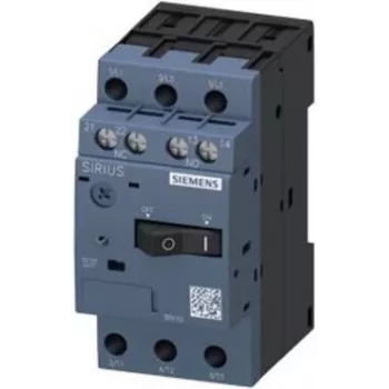 SIEMENS SIRIUS 3RV1011-1JA15 Disjuntor de proteção de motor, 3 polos, 7...10 A, disparador de curto-circuito 130 A, S00, terminais de parafuso