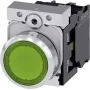 Siemens SIRIUS ACT 3SU1152-0AB40-1BA0 Botão de pressão, atuador plano, verde, anel frontal metálico brilhante, 22mm, 1NO, terminal de parafuso, IP66/67/69K