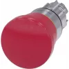 Siemens SIRIUS ACT Botão de paragem de emergência, cabeça de cogumelo, desbloqueio por tração, anel frontal metálico, vermelho, montagem 22mm, 3SU1050-1HA20-0AA0