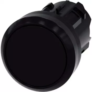 Siemens SIRIUS ACT atuador de botão de pressão plano, preto, anel frontal em plástico, 22mm, 3SU1000-0AA10-0AA0