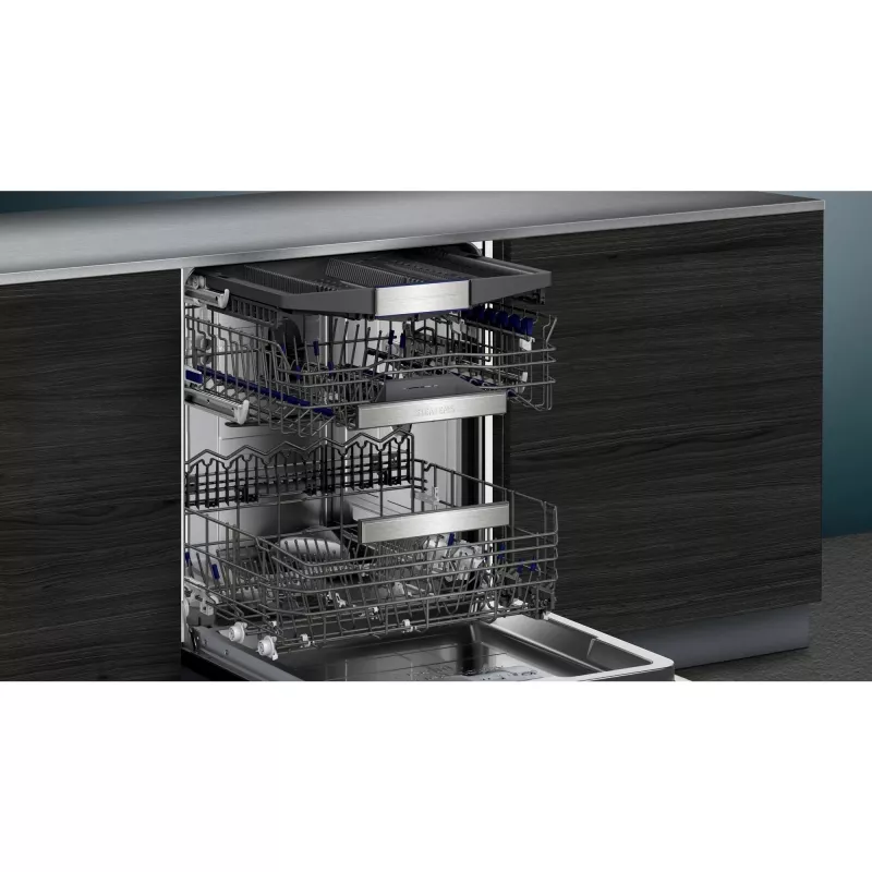 Máquina de lavar loiça totalmente encastrável SIEMENS SN57TS00CE iQ700 (aço inoxidável escovado/preto, 60 cm, Home Connect)