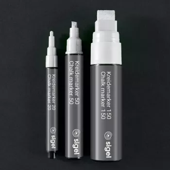 SIGEL marcador de giz 150 ponta biselada 5-15 mm branco apagável 1 unid.