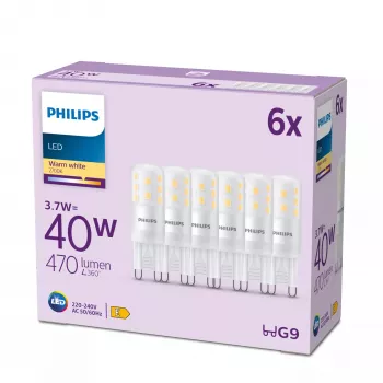 Signify Philips lâmpada LED cápsula G9 3,7W equivalente a 40W branco quente mate