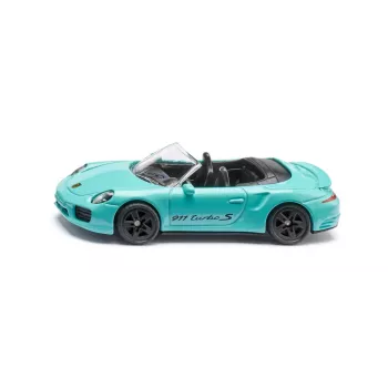 SIKU Porsche 911 Turbo S Cabriolet Turquesa/Preto Carro de metal fundido 1:55